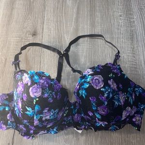 Candies floral black lace bra 36B